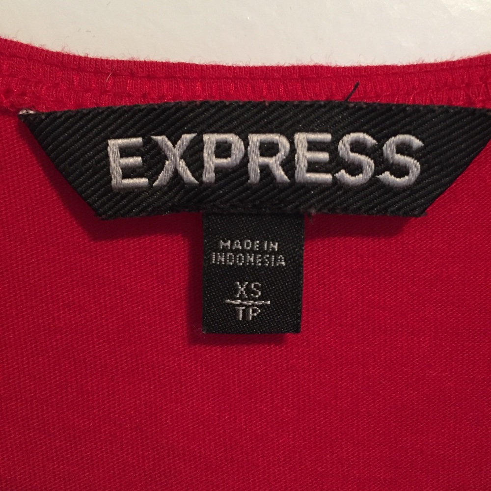 Express Red Ruffle Dress - Picture 4 of 4